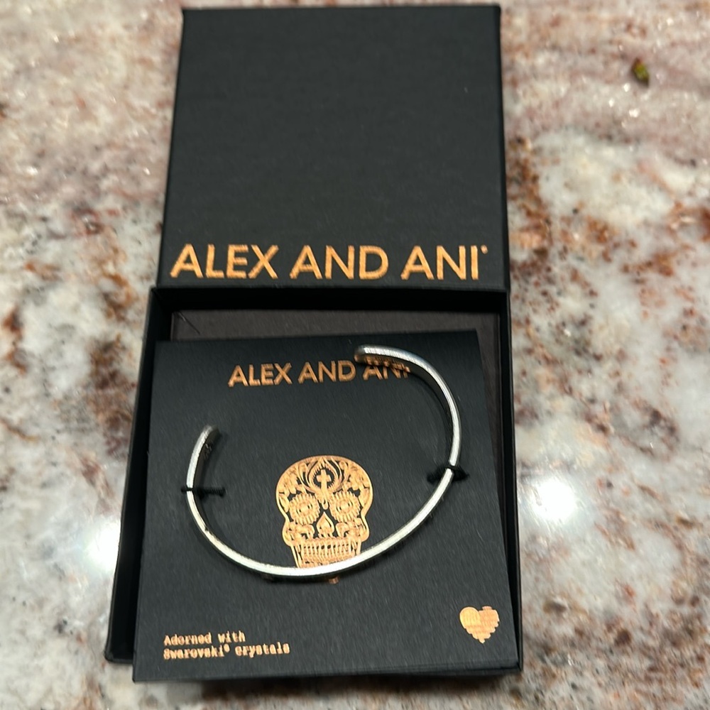 Alex and Ani Calavera (sugar skull) NIB cuff bracelet